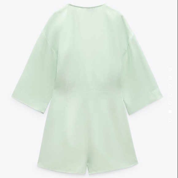 Zara Light GreenShort Wrap Jumpsuit - Picture 7 of 13